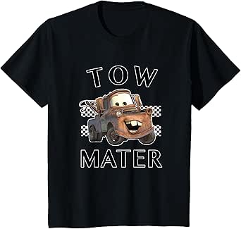 Kids Disney Pixar Cars Tow Mater Race Happy Portrait Youth T-Shirt