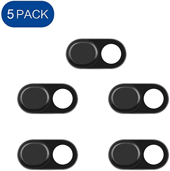 ELifeApply Webcam Cover Slider 0.039 inch Thin, Camera Security Cover Webcam Shield for Laptop, Desktop, Smartphone, iPhone, PC, Protect Your Privacy & Security (Black, Pack of 5)