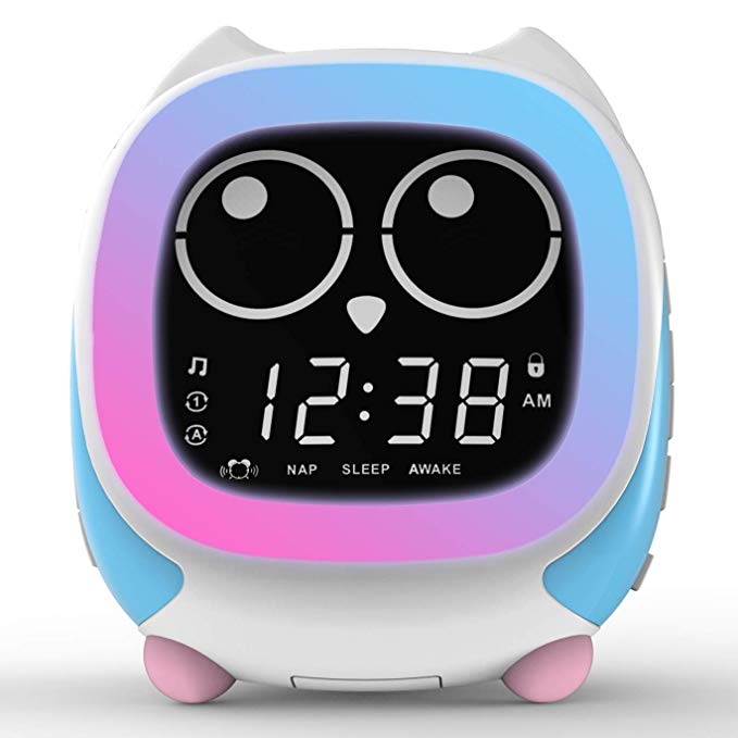 iTOMA Addo Ready-to-Rise Children's Alarm Clock with Sleep Trainer, Nightime LEDs and Sleep Sound Machine(CKS912)