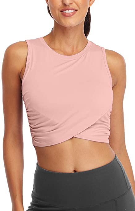 Sanutch Crop Workout Tops for Women Cropped Shirts Dance Tops for Women Slim Fit