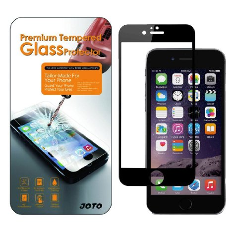 iPhone 6 47 Screen Protector - JOTO Apple iPhone 6 Full Screen Tempered Glass Screen Protector Film Edge to Edge Premium Protection Screen Cover Saver Crystal Clear 9H hardness Scratch Resistant Anti-fingerprint Oleophobic coating Touchscreen Precision Best Full Screen Protection Guard for Apple iPhone 6 47 inch 1 Pack ClearBlack