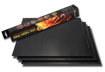 Grill Mats by Twisted Chef Set of 3 Non-stick BBQ Grilling Sheets 1575 x 13 Inches