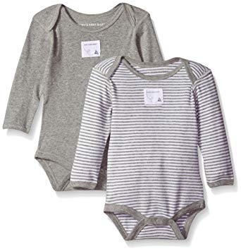 Burt's Bees Baby - Unisex Baby Bodysuit, 2-Pack Long Sleeve & Short Sleeve One-Piece Bodysuits, Organic Cotton