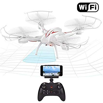 Beebeerun Drone with Camera RC Quadcopter Live Video Wifi FPV Remote Control VR Headset-Compatible 2.4GHz 6Axis Gyro Headless Mode Altitude Hold One-Key Function Damage Resistance