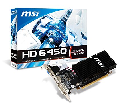 MSI AMD Radeon HD 6450 2GB DDR3 VGA/DVI/HDMI Low Profile PCI-Express Video Card R6450-2GD3H/LP