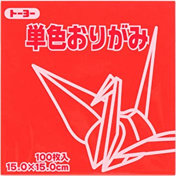 Toyo Origami Paper Single Color - Red - 15cm, 100 Sheets