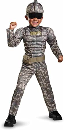 Disguise Combat Warrior Toddler Muscle Costume, Small/2T