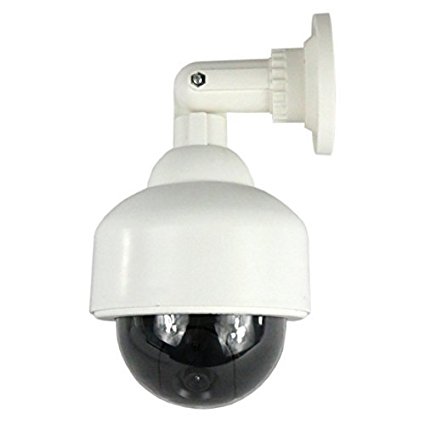 chorbros® Indoor Outdoor Dome Fake Surveillance Camera,Waterproof, Red Flashing/Blinking LED, Dummy CCTV Security Camera, Adjustable Mounting Bracket