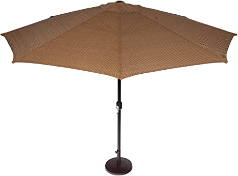 Coolaroo Market Umbrella, Patio Shade Umbrella, 90% UV Block, Round 11' with Adjustable Tilt, Mocha