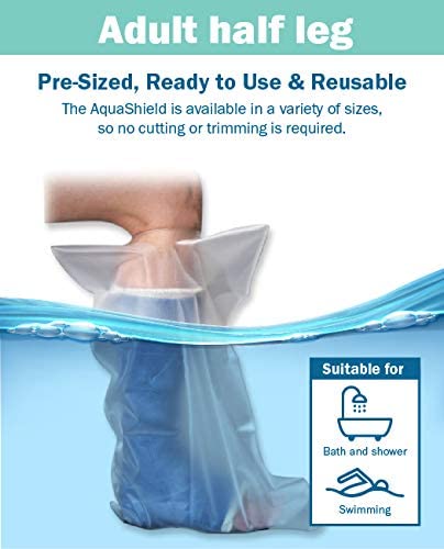 AquaShield Reusable Water Proof Cast Cover Adult Half Leg L25 - Swim, Bath, Shower Watertight Foot Protector