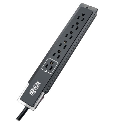 Tripp Lite 6 Outlet Surge Protector Power Strip 6ft Cord Right Angle Plug 1440 Joules Tel & $75K INSURANCE (TLP606SSTELB)