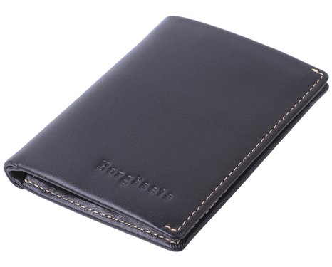 Borgasets Men's Leather Note Sleeve Wallet RFID Blocking credit card holder Slim Carry Purse