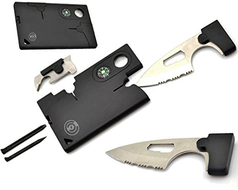 Credit Card Tool Set - Valentines Day Gifts For Him & Her - Best Tactical Pocket Knife Set By Cable And Case - Survival Wallet Tool - Multitool Gift For Dad, Mom, Husband, Wife, Brother Or Sister