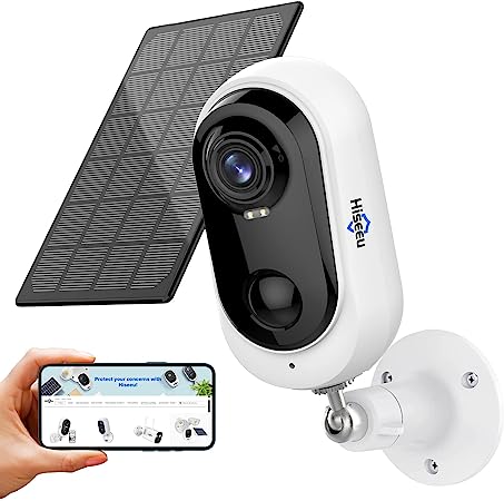 Hiseeu 3MP Full Color Night Vision Outdoor Camera,Solar Powered Home Security Battery Camera,2.4G Wireless WiFi, 2K Motion Alert, 2-Way Talk, IP65 Waterproof,CloudEdge