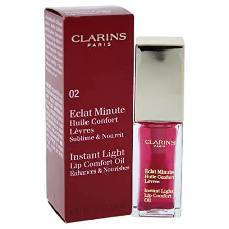 Clarins Instant Light Lip Comfort Oil, Raspberry, 0.1 Ounce