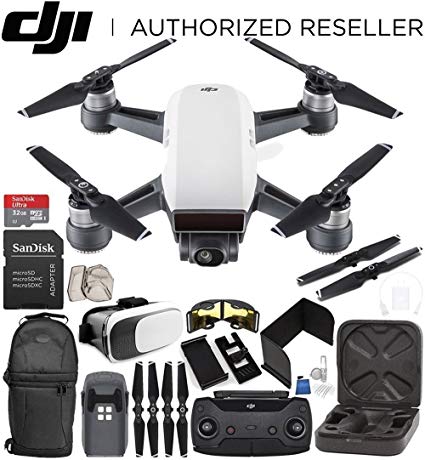 DJI Spark Portable Mini Drone Quadcopter (Alpine White)   DJI Spark Remote Controller Starter Bundle