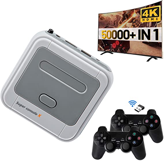 Super Console X Classic Retro Game Console with 256GB Card Built-in 50,000  Games,Gaming Consoles for 4K TV HDMI Output,2 Controllers,Support NES/N64/PS1/PSP,WiFi/LAN,Gifts for Best Friend (256GB)