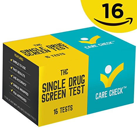 Care Check Marijuana THC Single Panel Drug Screen Test , Individually Wrapped 16 Home Drug Test Kits