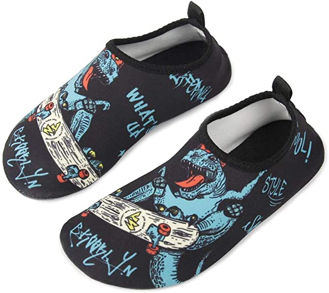 QTMS Kids Boys Girls Water Shoes Barefoot Quick Dry Aqua Socks Swim Shoes (Toddler/Little Kid/Big Kid)