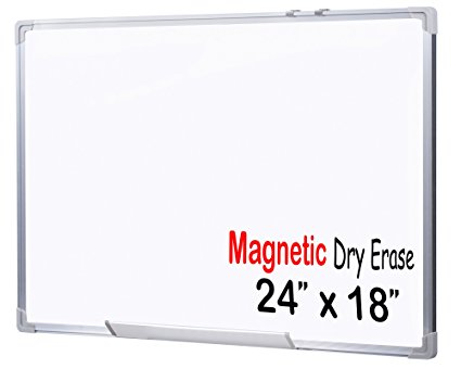 EGI MWB456011 24x18-Inch Magnetic Dry Erase White Board with Aluminum Frame and Wall Mounting Brackets