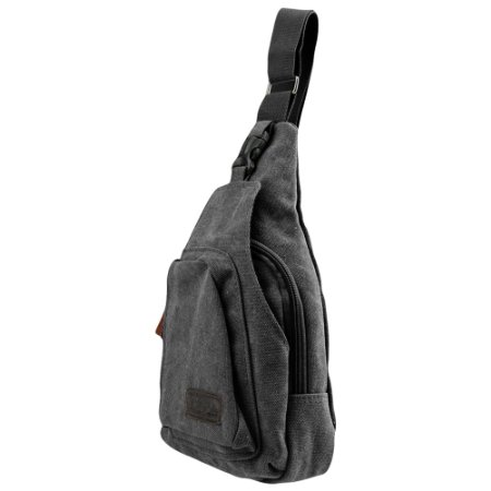 SlickBlue Casual Canvas Unbalance Backpack Crossbody Sling Bag Shoulder Bag Chest Bag