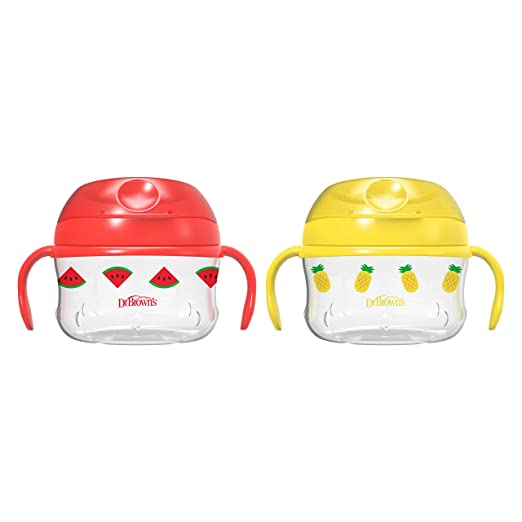 Dr. Brown's Snack Cup, 2 Pack Red & Yellow, Red, Yelowq