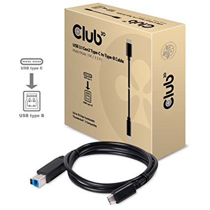 Club3D CAC-1524 USB 3.1 Gen2 10Gbps Type-C to Type-B Cable Male