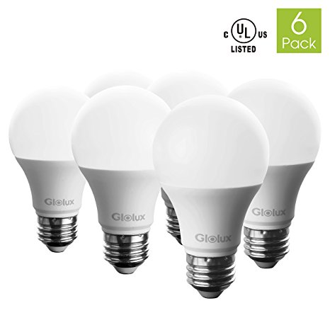 Glolux 75 Watt Equivalent LED Light Bulb, 1100 Lumen, Soft White 3000K 11 Watt, A21 E26 Base Pack of 6