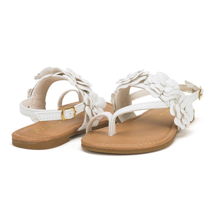 DREAM PAIRS Girl's ANINA/DOHA Elegant Gladiator Flowers T-Strap Thong Flat Summer Sandals