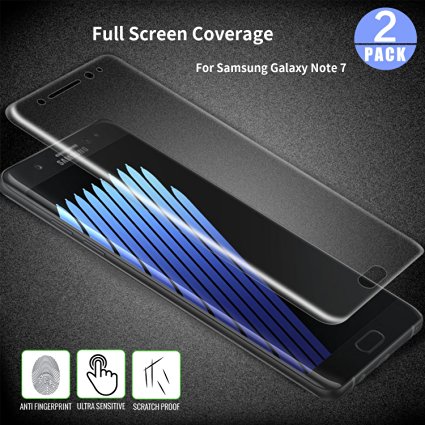 Samsung Galaxy Note 7 Screen Protector,Pack of 2 Agomobi HD Ultra Clear PET Film, Anti-Scratch,Anti-Fingerprint,Bubble-Free,3D Full Coverage Curved Film