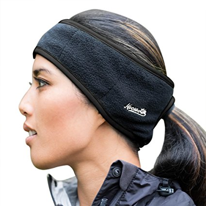 Ponytail Headband | 3 Colors | Warm Fleece for Outdoor Sports and Fitness | Ear Warmer & Sweatband | Super Sweat Absorbent | Perfect for Running or Yoga