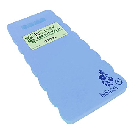 InSassy (TM) Garden Kneeler Wave Pad - High Density Foam for Best Knee Protection (Blue)