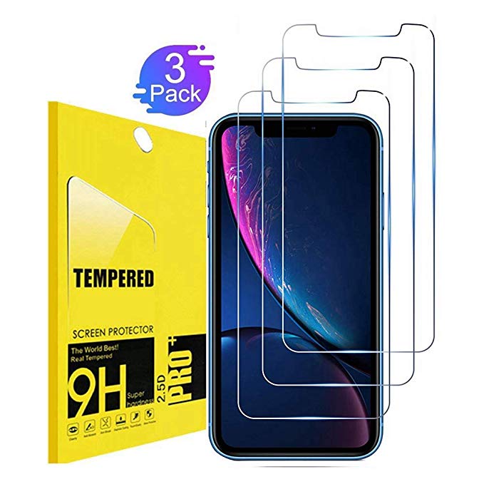 [3-Pack] iPhone XR Screen Protector,OLINKIT Clear Anti-Scratch High Definition Bubble Free Anti-Fingerprint Tempered Glass Screen Protector Compatibler iPhoneXR[6.1 Inch] [2018]