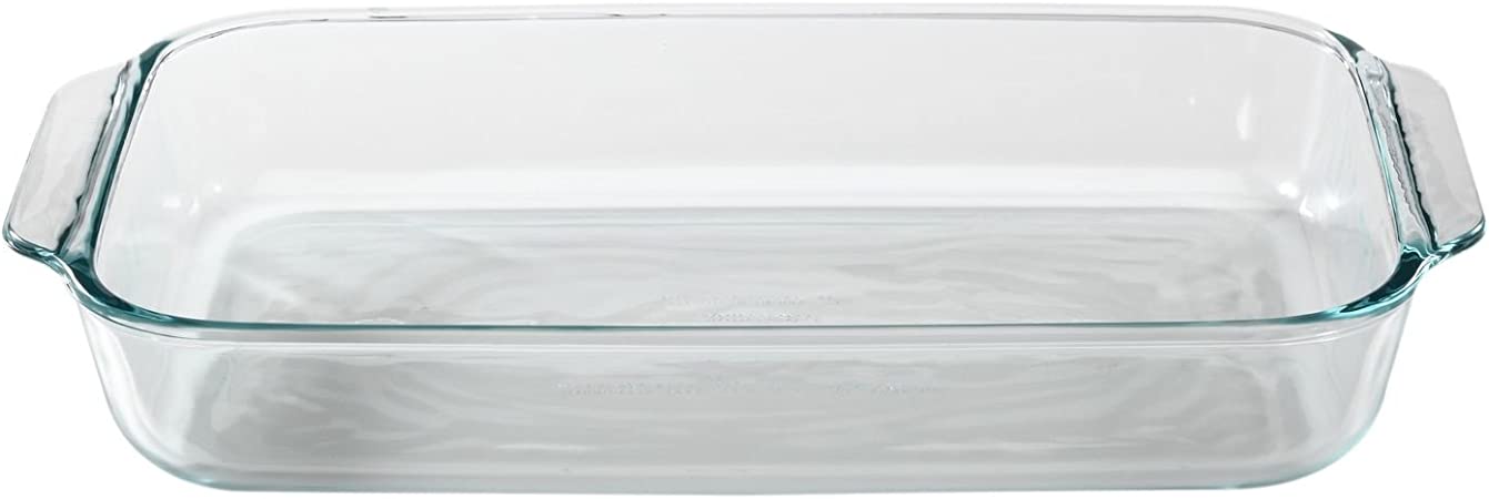 Pyrex Basics 3 Quart Glass Oblong Baking Dish, Clear 8.9 Inch X 13.2 Inch - 3 Qt