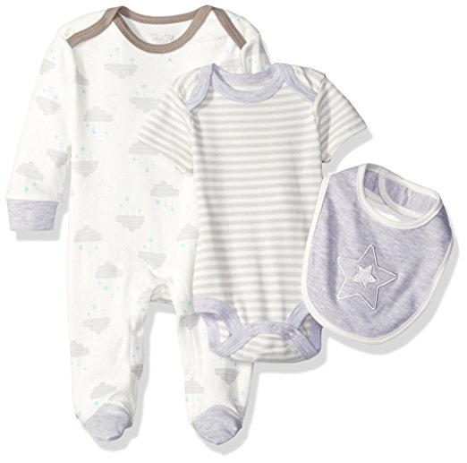 Rene Rofe Baby 3 Piece Take Me Home Set With Coverall Bodysuit and Bib Set