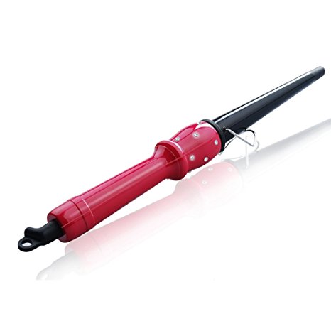Ceramic Conical Curling Wand,Tapered Clipless Curling Iron with 1/2 inch to 1 inch Barrel- Professional Salon Performance Fast Heat-up Hair Curler with Tourmaline Negative Ion Technology, Pink