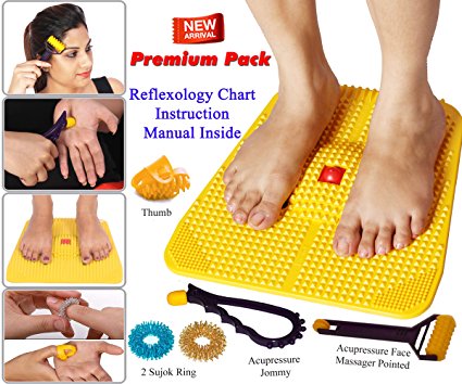 Acupressure Power Mat with Magnets n Pyramids for Pain Relief Useful for Heel Pain - Knee Pain - Leg Pain - Sciatica - Cramps - Migraine - Depression With Acupressure Health Care Products - Premium