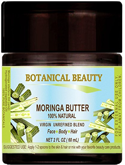 MORINGA BUTTER – OIL 100 % Natural / VIRGIN UNREFINED RAW 2 Fl.oz.- 60 ml. For Skin, Hair and Nail Care.