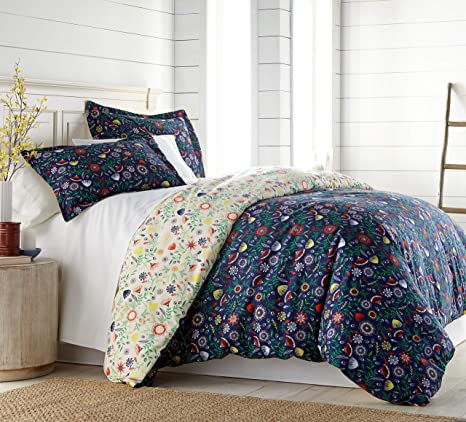 Southshore Fine Living, Inc. The Boho Bloom Collection Comforter Sets, 3 Piece Set, Full/Queen, Blue
