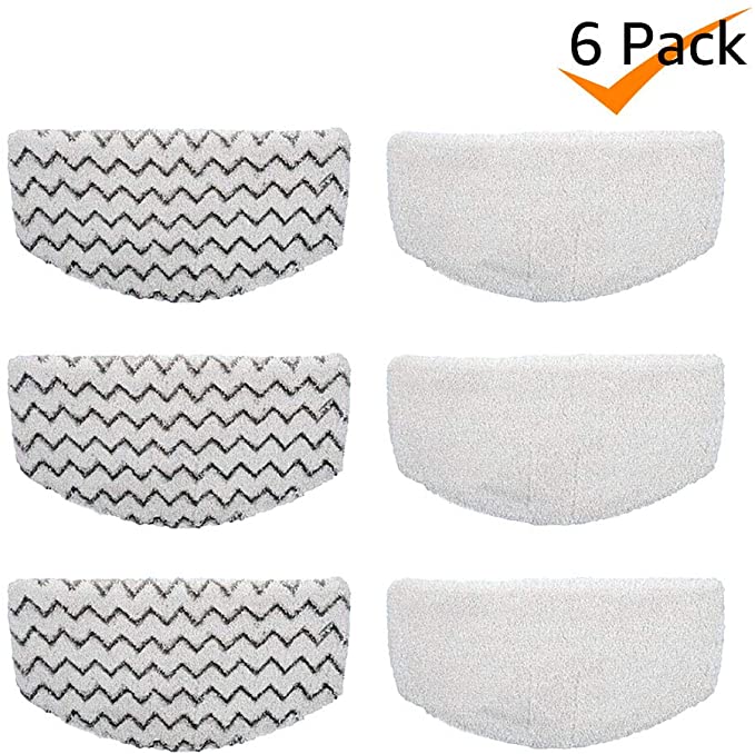 Bonus Life Steam Mop Pads for Bissell Powerfresh Steam Mop 1940 Replacement, 6 Pack