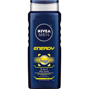 NIVEA Men Energy 3-in-1 Body Wash 16.9 Fluid Ounce (Pack of 3)