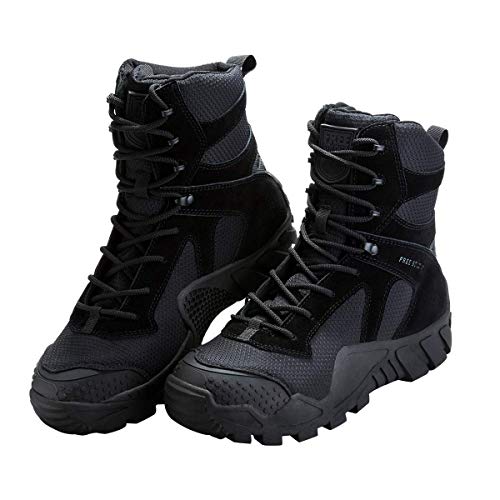 FREE SOLDIER Outdoor Men's Tactical Military Boots Suede Leather Work Boots Combat Hunting Boots