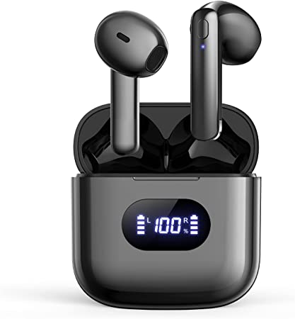 Wireless Earbuds, Bluetooth Headphones 40Hrs Battery Life with LED Power Display Crystal-Clear Calls Built-in Mic IPX7 Waterproof V5.3 Bluetooth Earbuds Stereo Sound Ear Buds for Sports and Working