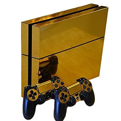 Honbay® Gold Glossy Decal Skin Sticker for Playstation 4 PS4 Console Controllers