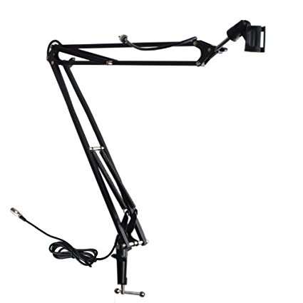 CISNO Music Studio Mic Microphone Stand Swing Suspension Adjustable Arm Holder With XLR Male To Female Cable