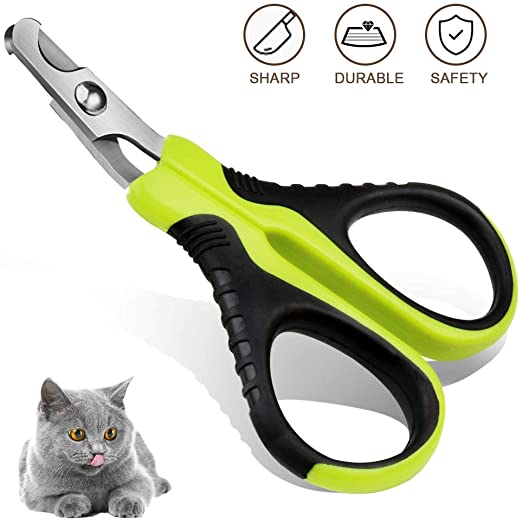 Tarnel Professional Pet Cat Nail Clipper Scissors Trimmer for Cats Rabbits and Small Animals Cat Claw Clippers Scissors Stainless Steel 25 Degree Curved Design Paw Grooming
