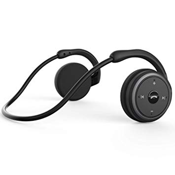 Levin Bluetooth 4.1 Headphones Neckband Wireless Sports Headset Over-Ear earbuds with Sweatproof, Hi-Fi Stereo,Built-In Microphone and 12 Hours Playtime(Black) (Renewed)