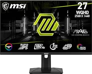 MSI MAG 274QRF QD E2 27 Inch WQHD Gaming Monitor - 2560 x 1440 Rapid IPS Quantum Dot Panel, 180 Hz / 1ms, 120% sRGB Colour Gamut, DisplayHDR 400 - DP 1.4a, HDMI 2.0b, USB Type-C