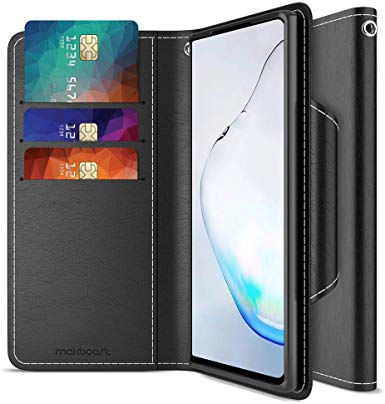 Maxboost Galaxy S20 Case mWallet Series Designed for Samsung Galaxy S20 (6.2”) 2020 [Stand Feature] [PowerShare Friendly] S20 5G Card Case Wallet (Black) w/Card Slot Side Pocket Magnetic Closure
