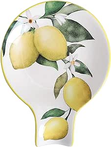 Bico Lemon Dreams Ceramic Spoon Rest, House Warming Gift, Dishwasher Safe